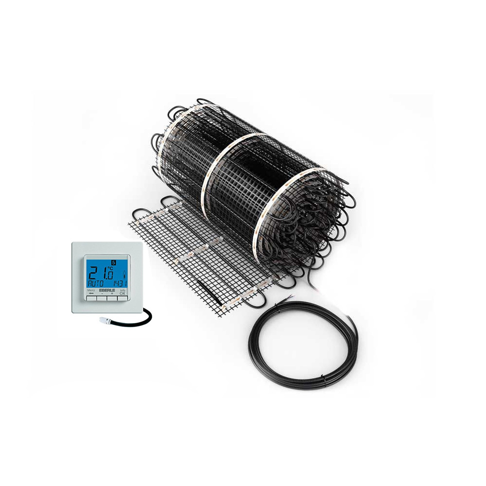 KIT Covoras incalzire electrica in pardoseala pentru 1 mp cu termostat digital si senzor pardoseala