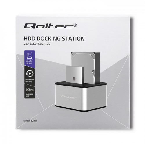 Qoltec Docking station 2 x HDD/SSD USB 3.0
