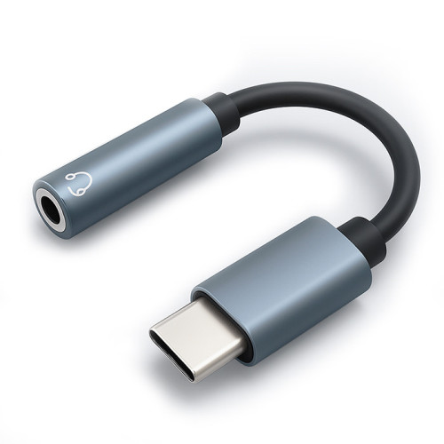 Adaptor audio Qoltec USB-C Jack 3.5mm 10cm Aluminium