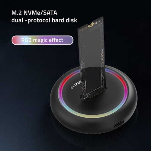 Qoltec M.2 SSD docking station SSD M.2 SATA NVMe USB-C 2TB