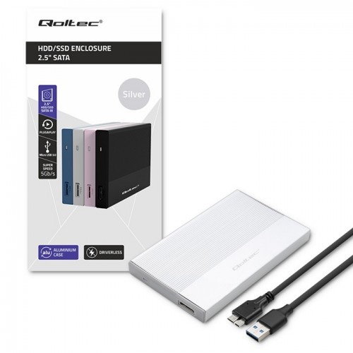 HDD Rack QOLTEC USB 3.0 Argintiu