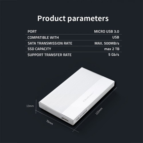 HDD Rack QOLTEC USB 3.0 Argintiu