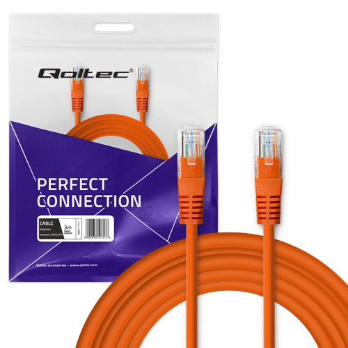 Cablu de conectare Qoltec Crossover | CAT5E | UTP | 3m