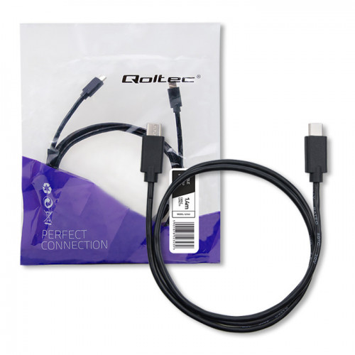 Cablu Qoltec USB-C 2.0 (type C) male 1.4m negru