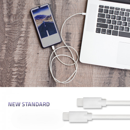Cablu Qoltec USB-C 2.0 (type C) male 1.4m alb