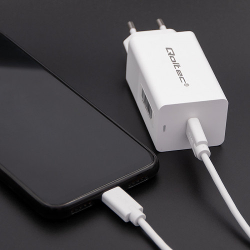 Cablu Qoltec USB-C 2.0 (type C) male 1.4m alb