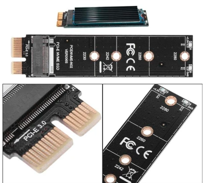Adaptor PCIE to M.2 NVMe SSD M.2 X1 Key 2230 2242 2260 2280