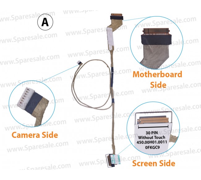 Cablu display Dell inspiron 15 3542 3541 5542 7542 3543 3546 3549 3000 3452 3455 3451 3458 450.00H01.0001 0FKGC9 model A 30 pin
