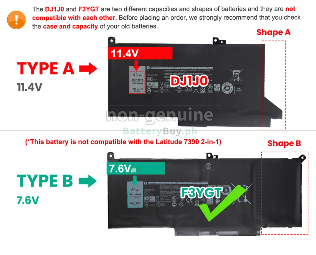 Baterie laptop pentru   Dell Latitude 12 7000 7280 7290 13 7380 7390 P29S002 Latitude 14 7480 7490 F3YGT