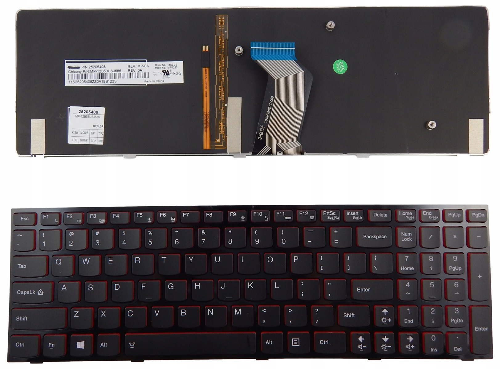 Tastatura laptop pentru Lenovo Y500 Y510P  taste rosii cu rama