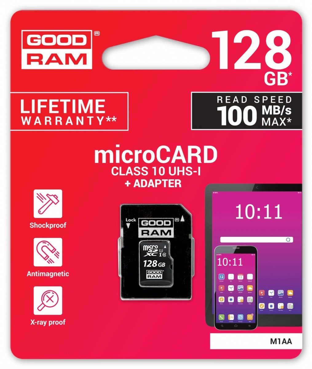 Card memorie GOODRAM microSDHC 128GB CL10 UHS I + adapter