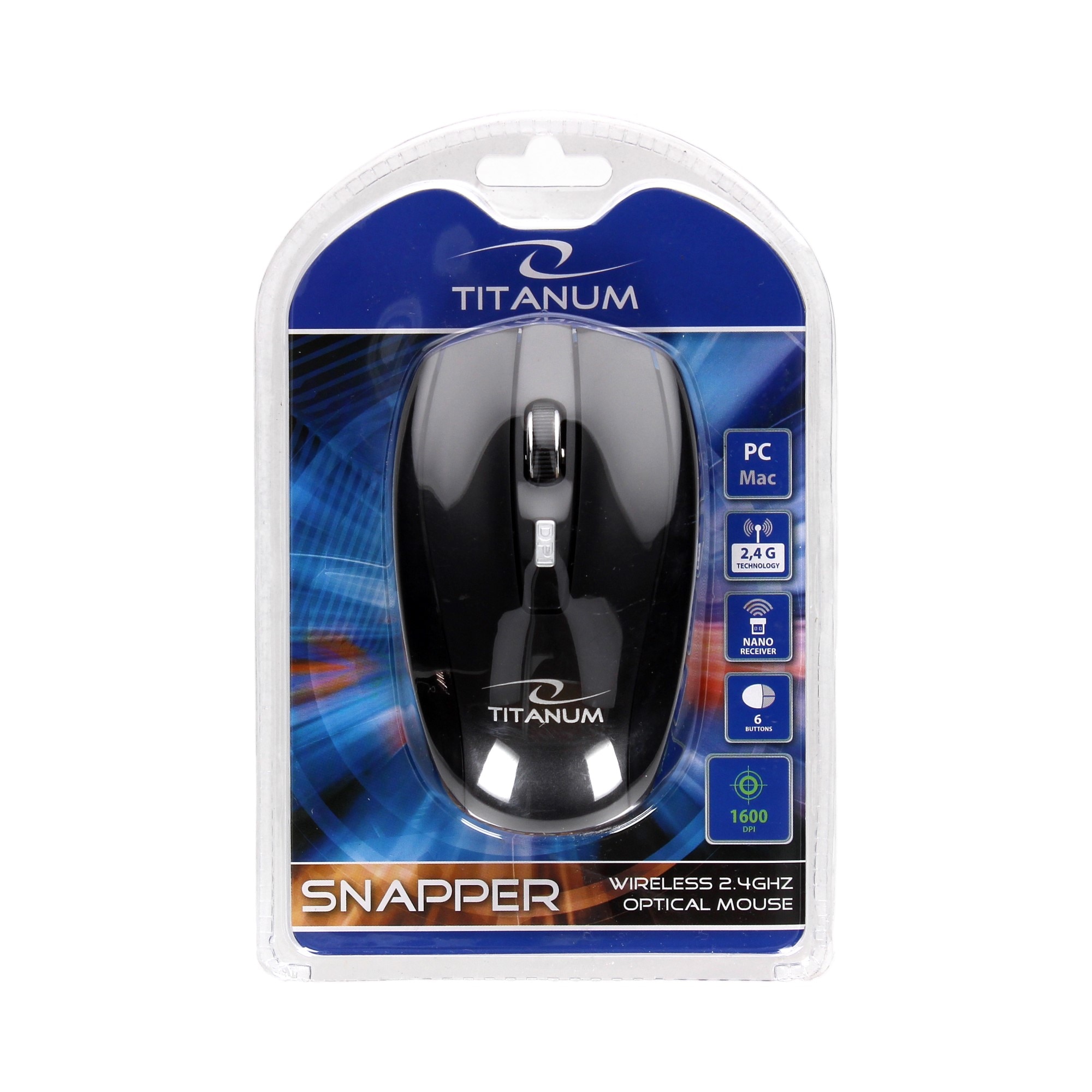 Mouse optic Wireless ESPERANZA Titanium Snapper TM105K,USB, 1000/1600 dpi, Negru