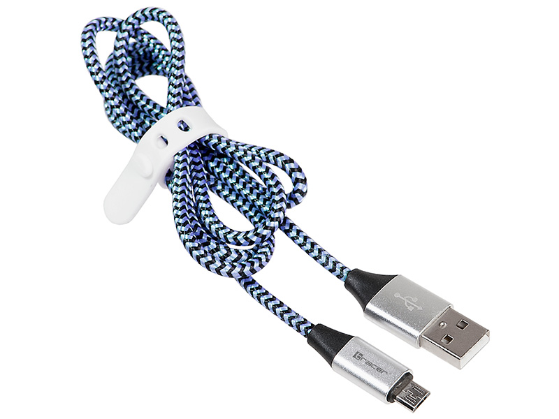 Cablu USB 2.0 AM - micro 1.0m Tracer negru-albastru