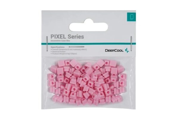 Accesoriu decorativ pt. carcasa DeepCool "PIXEL PK", silicon, 5.4x5.4x4mm, pachet 100 buc, roz, "R-PIXEL-PK100-G-1" 6933412796756