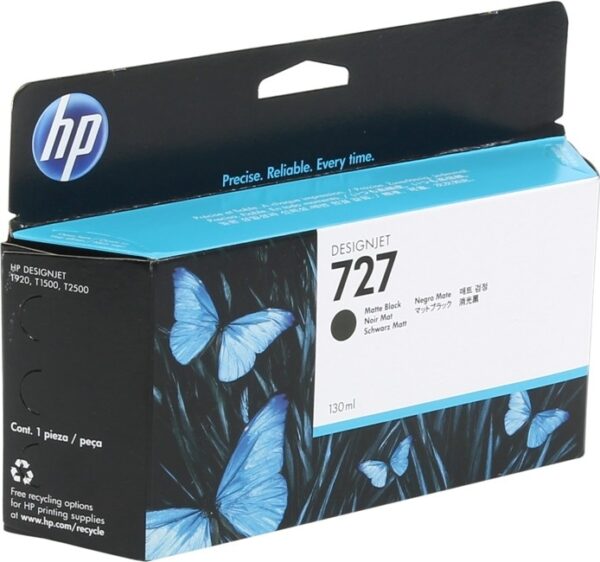 Cartus Cerneala Original HP Matte Black, nr.727, pentru DesignJet T1500|T1530|T2500|T2530|T920, 130ml, , "B3P22A"