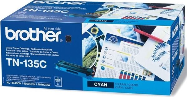 Toner Original Brother Cyan, TN135C, pentru MFC-9440|9450|9840|9040|HL-4070|4040|4050, 4K,"TN135C"