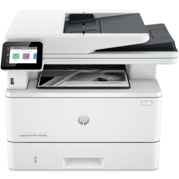 Multifunctional laser Mono hp MFP4102fdw, A4, Functii: Impr.|Scan.|Cop.|Fax, Viteza de Printare Monocrom: 40 ppm, Conectiv:USB|Ret|WiFi, Duplex:Da, ADF:DADF(incl.TV 23RON) "2Z624F "