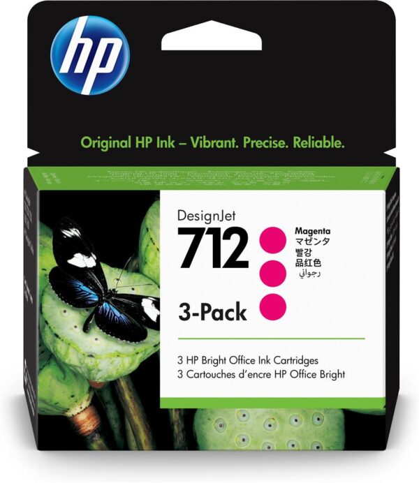 Tri-Pack Original HP Magenta, nr.712, pentru DesignJet Studio 24|Studio 36|T230|T250|T630|T650, 29ml, , "3ED78A"