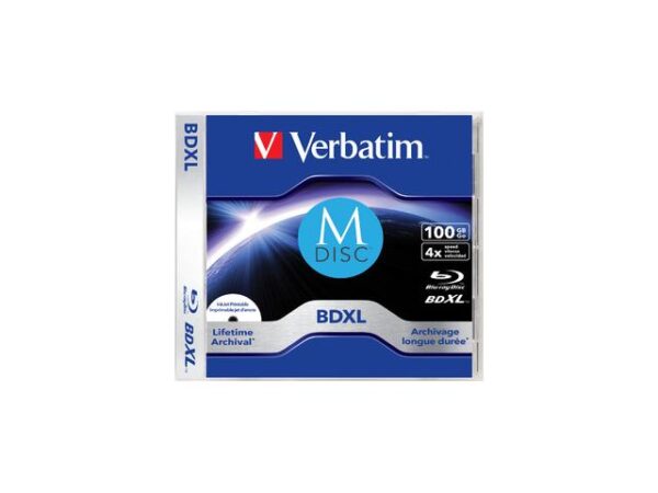 BD-R XL VERBATIM 100GB, viteza 4x, 1 pcs, Jewel case, printabil, "MDISC Lifetime archival" "43833"