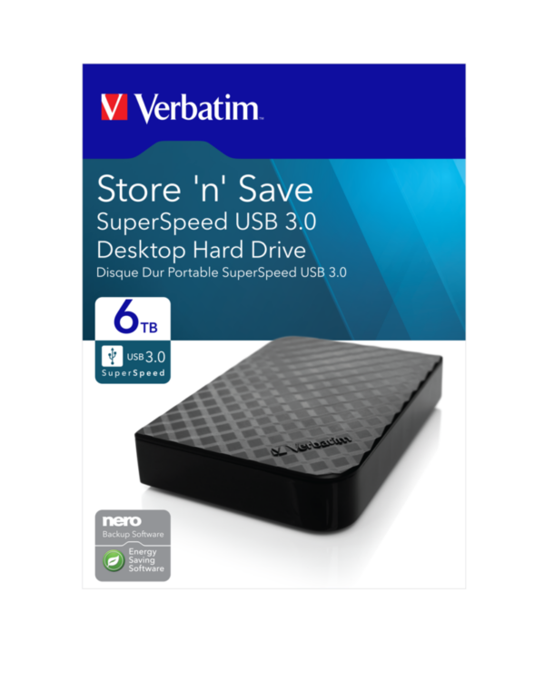 HDD VERBATIM GEN 2 6TB  3.5" USB 3.0, "47686"