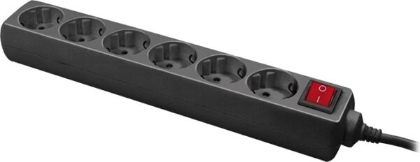 PRELUNGITOR LOGILINK, Schuko x 6, conectare prin Schuko (T), cablu 1.5 m, 16 A, protectie copii, negru, "LPS202B"