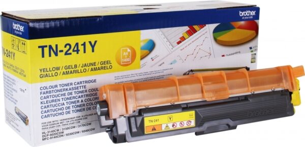 Toner Original Brother Yellow, TN241Y, pentru HL-3140|3150|3170|DCP-9010|9015|9020|9140|9330|9340, 1.4K,"TN241Y"