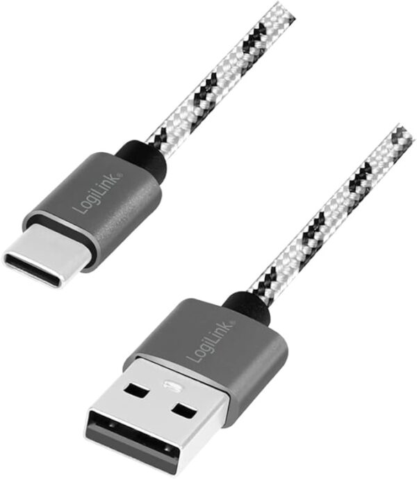 CABLU alimentare si date LOGILINK, pt. smartphone, USB 2.0 (T) la USB 2.0 Type-C (T), set de 3 cabluri: 0.5/1/2m, premium, cablu cu impletire din nylon, dublu ecranare, alb&negru, "CU0201"