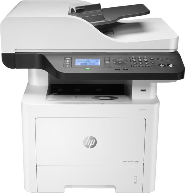 Multifunctional laser Mono HP MFP 432FDN. A4. Functii: Impr.|Scan.|Cop.|Fax. Viteza de Printare Monocrom: 40ppm, Conectiv:USB|Retea. Duplex:Da. ADF:ADF(Timbru Verde 32lei) "7UQ76A"