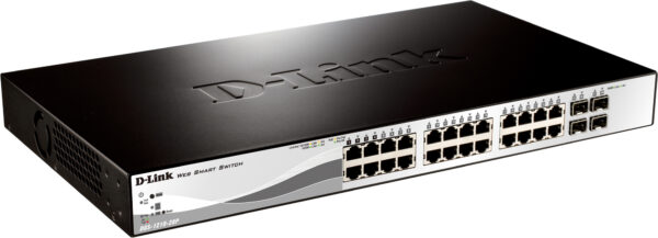 SWITCH D-LINK SMART 24 porturi Gigabit + 4 porturi  Combo SFP, carcasa metalica, rackabil, "DGS-1210-28" (timbru verde 2 lei)