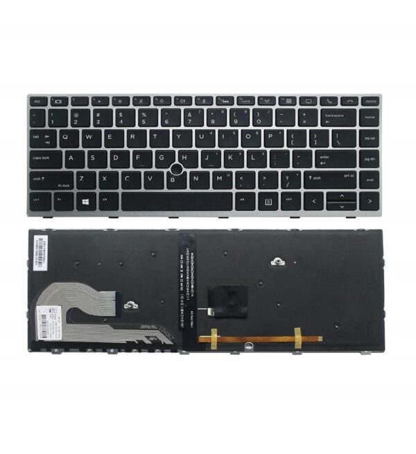 Tastatura laptop HP Elitebook 745 840 846 G5 G6 pointer silver iluminata