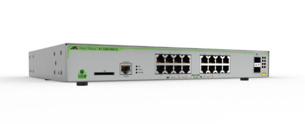 SWITCH ALLIED TELESIS, ATI SW 16P, porturi Gigabit x 16, SFP x 2, managed, rackabil, carcasa metalica, "AT-GS970M/18-50" (timbru verde 2 lei)