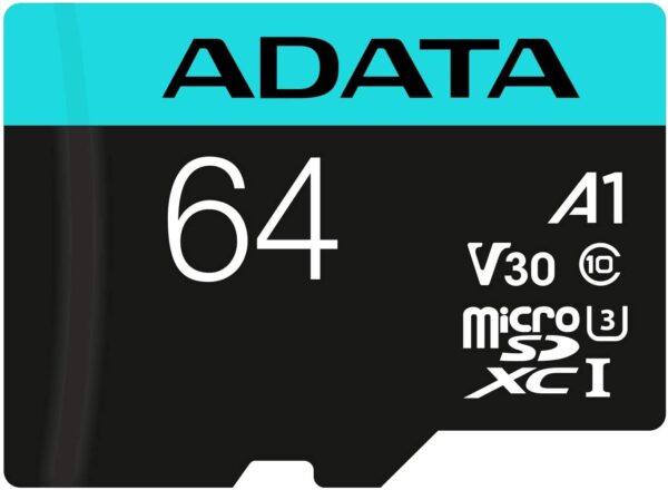 CARD MicroSD ADATA, 64 GB, microSDHC, clasa 10, standard UHS-I U3, "AUSDX64GUI3V30SA2"