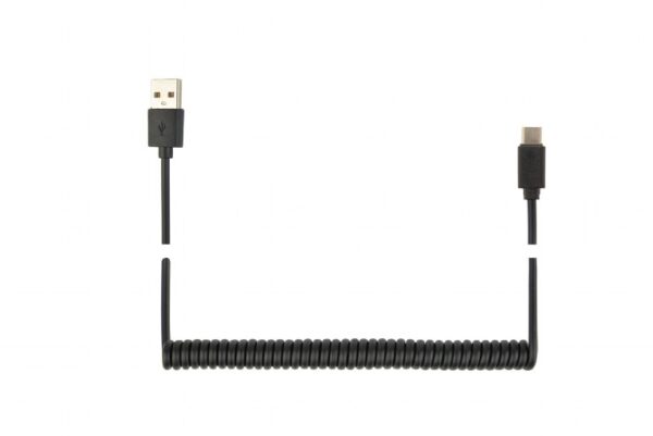 CABLU alimentare si date GEMBIRD, pt. smartphone, USB 2.0 (T) la USB 2.0 Type-C (T),  1.8m, spiralat, negru, "CC-USB2C-AMCM-6"