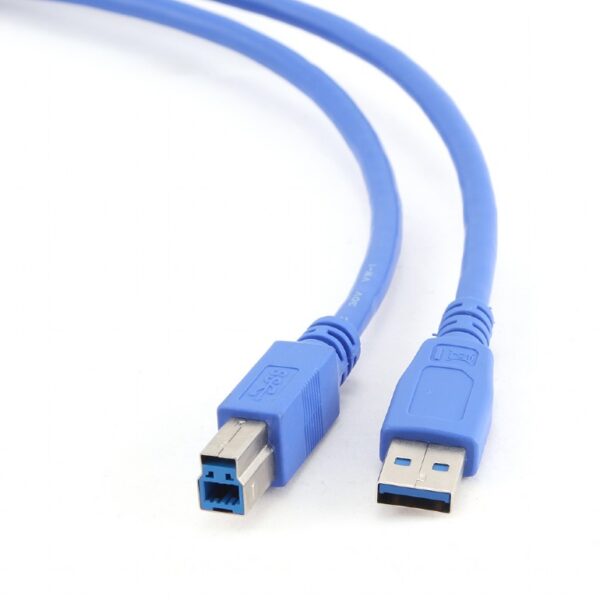 CABLU USB GEMBIRD pt. imprimanta, USB 3.0 (T) la USB 3.0 Type-B (T), 1.8m, conectori auriti, albastru, "CCP-USB3-AMBM-6"