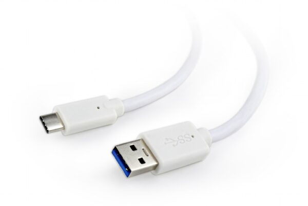 CABLU alimentare si date GEMBIRD, pt. smartphone, USB 3.0 (T) la USB 3.1 Type-C (T), 36W, 1.8m, alb, "CCP-USB3-AMCM-6-W"