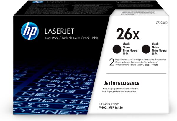 Dual-Pack Original HP Black, nr.26X, pentru LaserJet Pro M402|M426, 2 x 9K,  , "CF226XD"