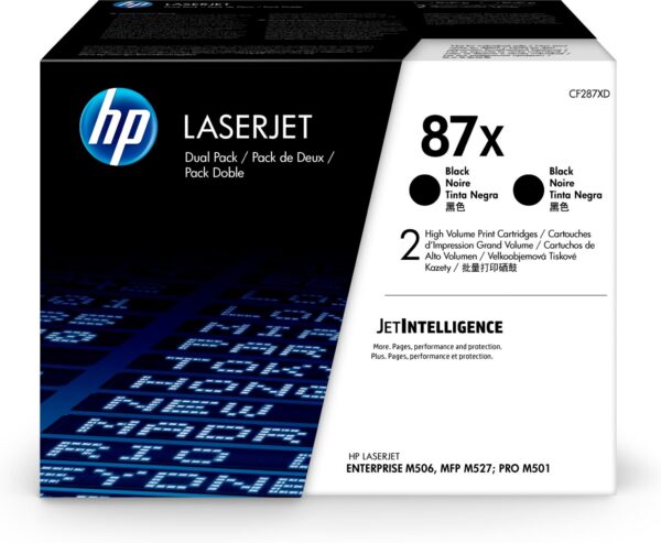 Dual-Pack Original HP Black, nr.87X, pentru LaserJet M501|M506|M527, 2 x 18K,  , "CF287XD"