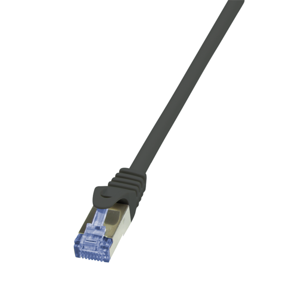 PATCH CORD S/FTP LOGILINK Cat7, LSZH, cupru, 600MHz, mufe RJ45 Cat6a, 1 m, negru, AWG26, dublu ecranat "CQ4033S"