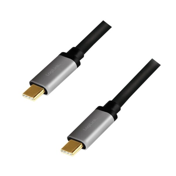 CABLU alimentare si date LOGILINK, pt. smartphone, USB 3.2, USB Type-C (T) la USB Type-C (T), suporta pana la 20V/5A 100W, dublu ecranat,1.5m, negru, "CUA0106"