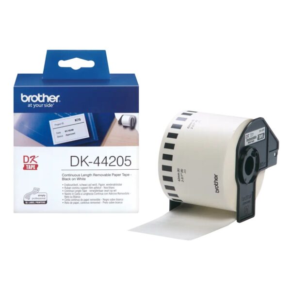 Banda Continua Hartie  Original Brother Black on White, DK44205, pentru P-TOUCH QL-1100|QL-800|QL-810|QL-1050|QL-1060|QL-500|QL-560|QL-570|QL-580|QL-650|QL-700, 62x30mm, 48m, incl.TV 0 RON, "DK44205"