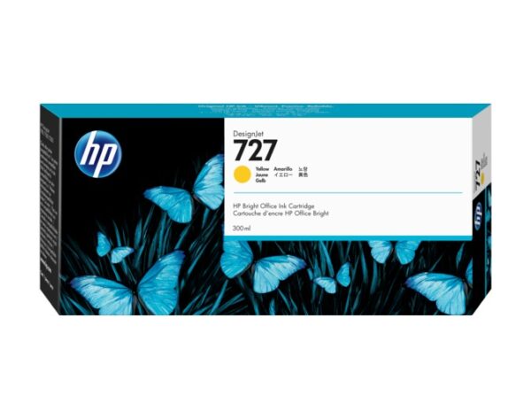 Cartus Cerneala Original HP Yellow, nr.727, pentru DesignJet T1530|T2530|T930, 300ml, , "F9J78A"