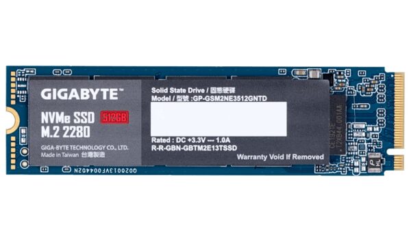 SSD GIGABYTE, 512 GB, M.2, PCIe Gen3.0 x4, 3D Nand, R/W: 1700/1550 MB/s, "GP-GSM2NE3512GNTD"