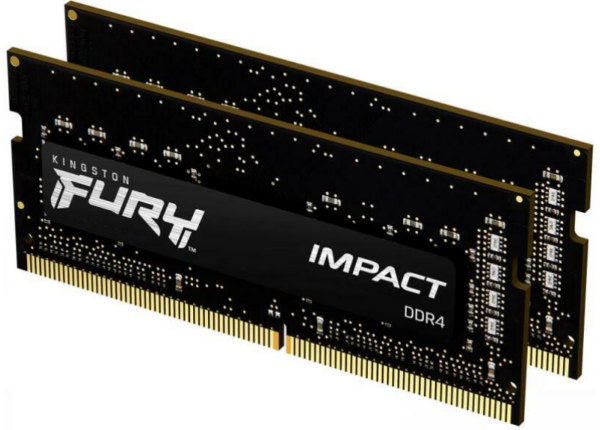 KINGSTON 32GB 3200MHz DDR4 CL20 SODIMM Kit of 2 FURY Impact, "KF432S20IBK2/32"