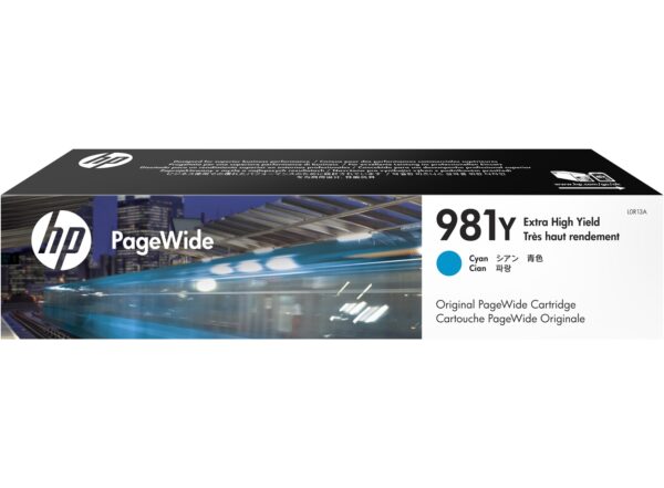 Cartus Cerneala Original HP Cyan, nr.981Y, pentru PageWide  E58650|556|586, 20K, , "L0R13A"