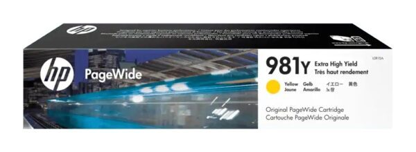 Cartus Cerneala Original HP Yellow, nr.981Y, pentru PageWide  E58650|556|586, 20K, , "L0R15A"