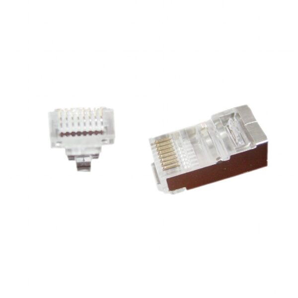 MUFA RJ-45 GEMBIRD pt. cablu FTP, Cat5e, RJ-45 (T) | RJ-45 (T) tip pass-through, ecranat, plastic cu metal, 10 buc, "LC-PTF-01/10"