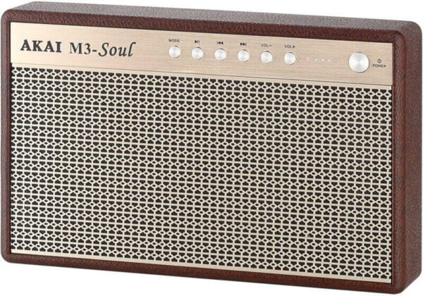 Boxa portabila AKAI, retro, 20 W RMS, Bluetooth, bej, "M3 SOUL", (timbru verde 2 lei)