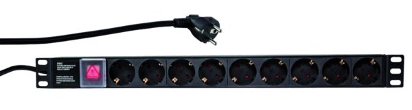 PDU LOGILINK 1U pt. rack 19 inch, 9 prize Schuko, intrare Schuko, max 16 A, on/off, 2 m, "PDU9C02"