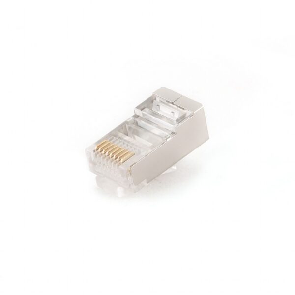 MUFA RJ-45 GEMBIRD pt. cablu FTP, SFTP, Cat5e, RJ-45 (T), ecranat, plastic cu metal, 100 buc, "PLUG5SP/100"