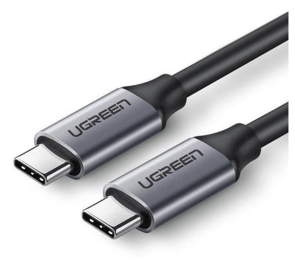 CABLU alimentare si date Ugreen, "US161", Fast Charging pt. smartphone,USB Type-C la USB Type-C 60W/3A, USB 3.1, 5Gbps,nickel plating, PVC,1.5m,gri "50751"  - 6957303857517